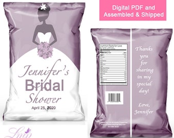 Bridal Shower Chip Bag - Bridal Shower Favor Bag - Bridal Shower invite - Bride - She Said Yes - Wedding - Engagement