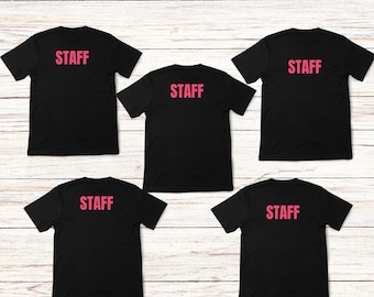 Black and Pink Event Staff Tshirt, Staff T-shirt, Event staff t-shirt, staff shirt, event t-shit, pink staff tshirt,team t-shirt