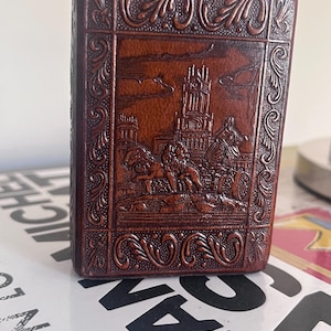 Tooled leather cigarette case