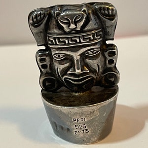 Aztec Wine Stopper 925 Peru Silver
