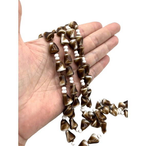 Vintage Long Glass Beaded Single Strand Necklace … - image 3