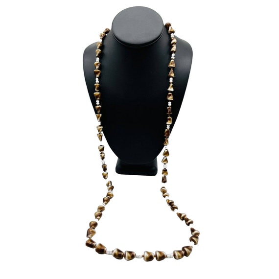 Vintage Long Glass Beaded Single Strand Necklace … - image 2