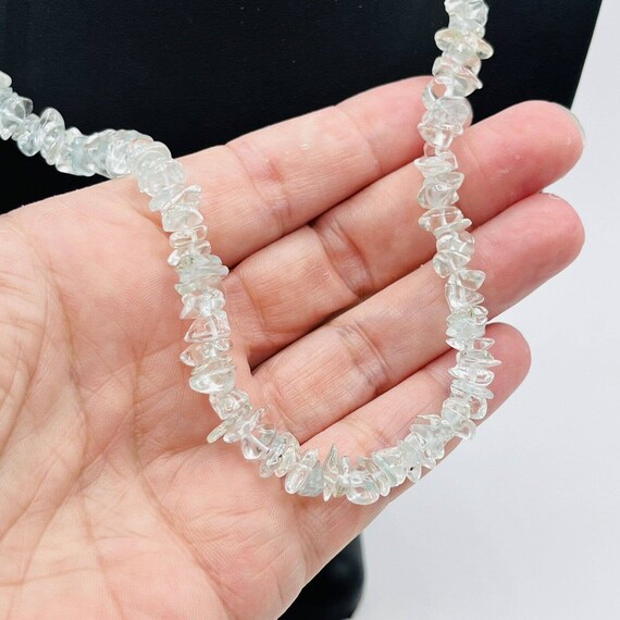 Vintage Clear Quartz Crystal Chip Necklace Bead B… - image 4