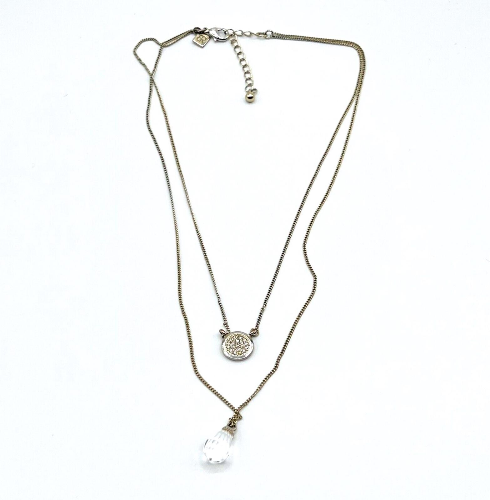 Banana Republic Collana Gold Plating Con Ciondolo Rotondo In Cristallo - Nuova Con Etichette