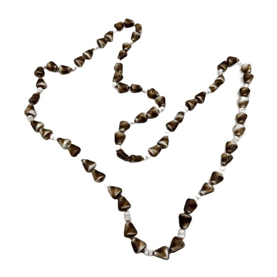 Vintage Long Glass Beaded Single Strand Necklace … - image 4
