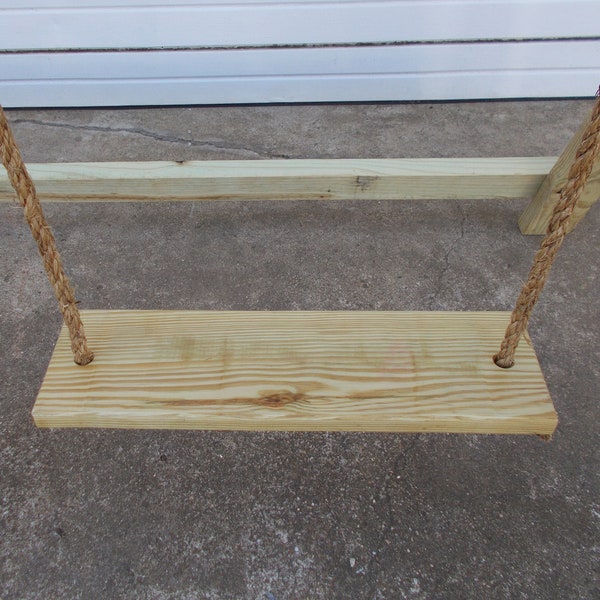 ROPE TREE SWING seat for kids and adults/wood retro swing/handmade in the Ozarks/pine swing/oak swing/cedar swing