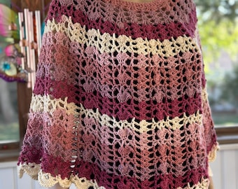 Shades of Tulip Lace Poncho