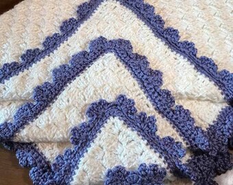 Pretty Purple Petals Baby Blanket Crochet Baby Blanket Handmade Baby Gift