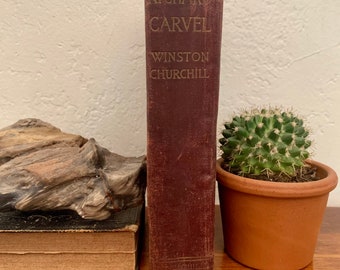 Rare 1899 Richard Carvel Book, Red and Gold Edition, Antique Decor
