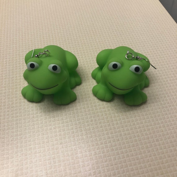 frog earrings etsy