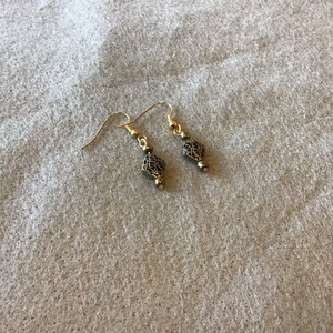 Antique gold diamond shaped earrings