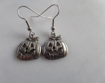 Silver Pumpkin Earrings