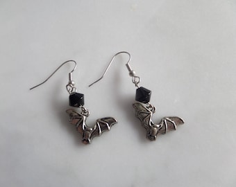 Silver Bat Earrings