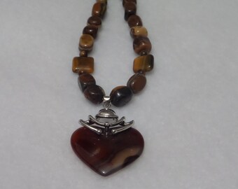 Agate Heart Necklace