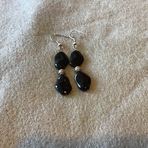 Black and silver earrings