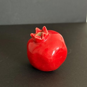 Handmade Ceramic Pomegranate – Glazed Decorative Pomegranate, Persian Home Decor, Yalda Table Accent, Symbolic Ceramic Gift