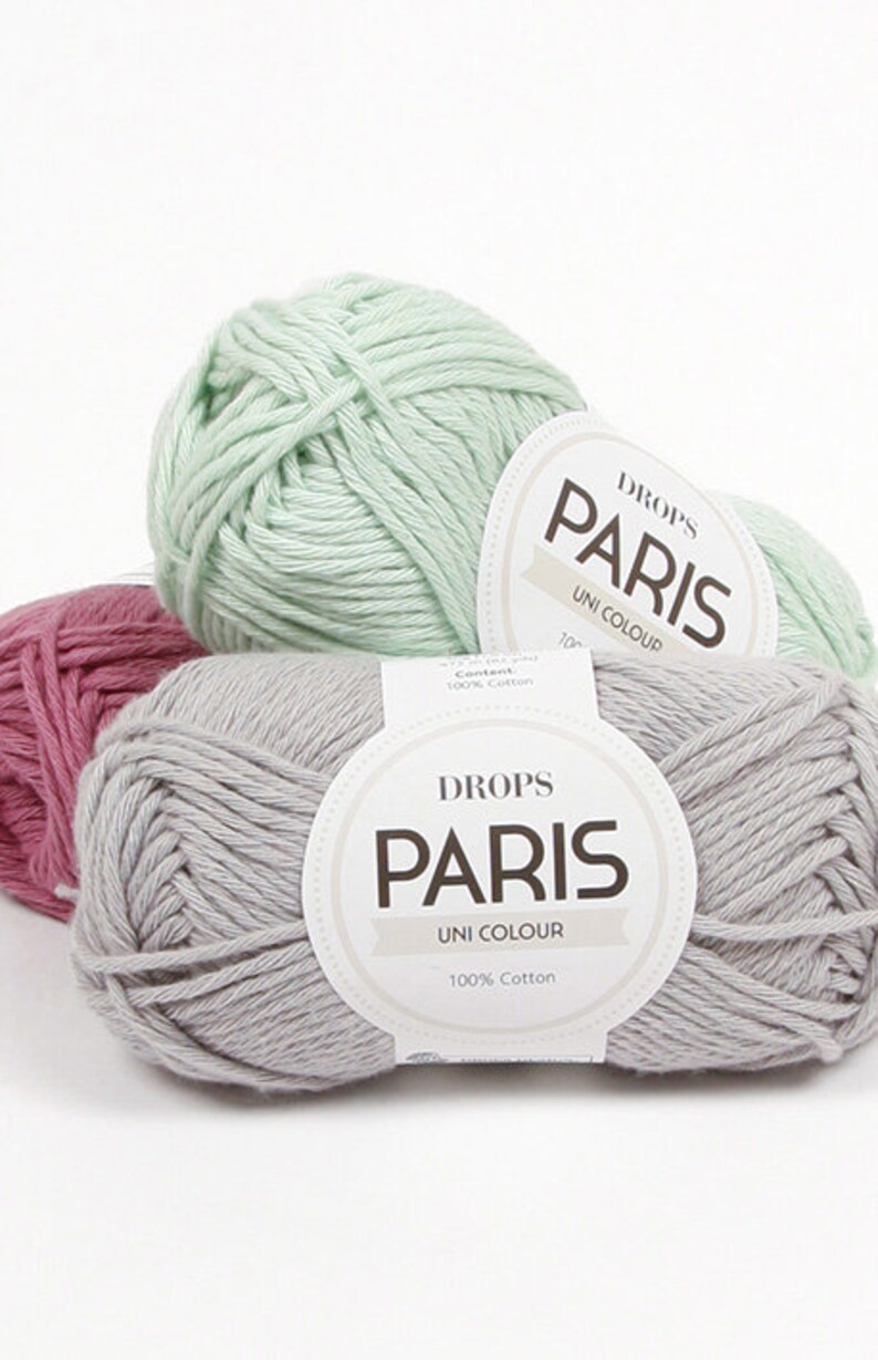 DROPS Paris Cotton Yarn Group C. Aran Worsted Cotton 82yds/75m Etsy