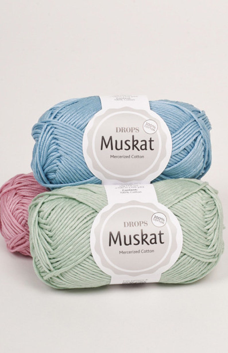 DROPS Muskat Cotton Yarn Group B. 109yds/100m 1.8oz/50g. Raw Etsy