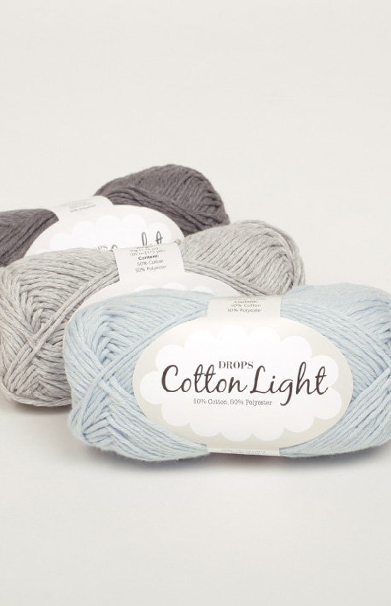 DROPS Cotton Light Yarn Group B. Mix of Cotton and Polyester Etsy