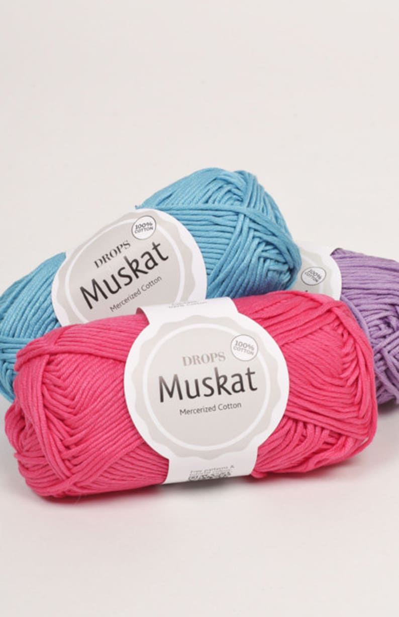 DROPS Muskat Cotton Yarn Group B. 109yds/100m 1.8oz/50g. Raw Etsy