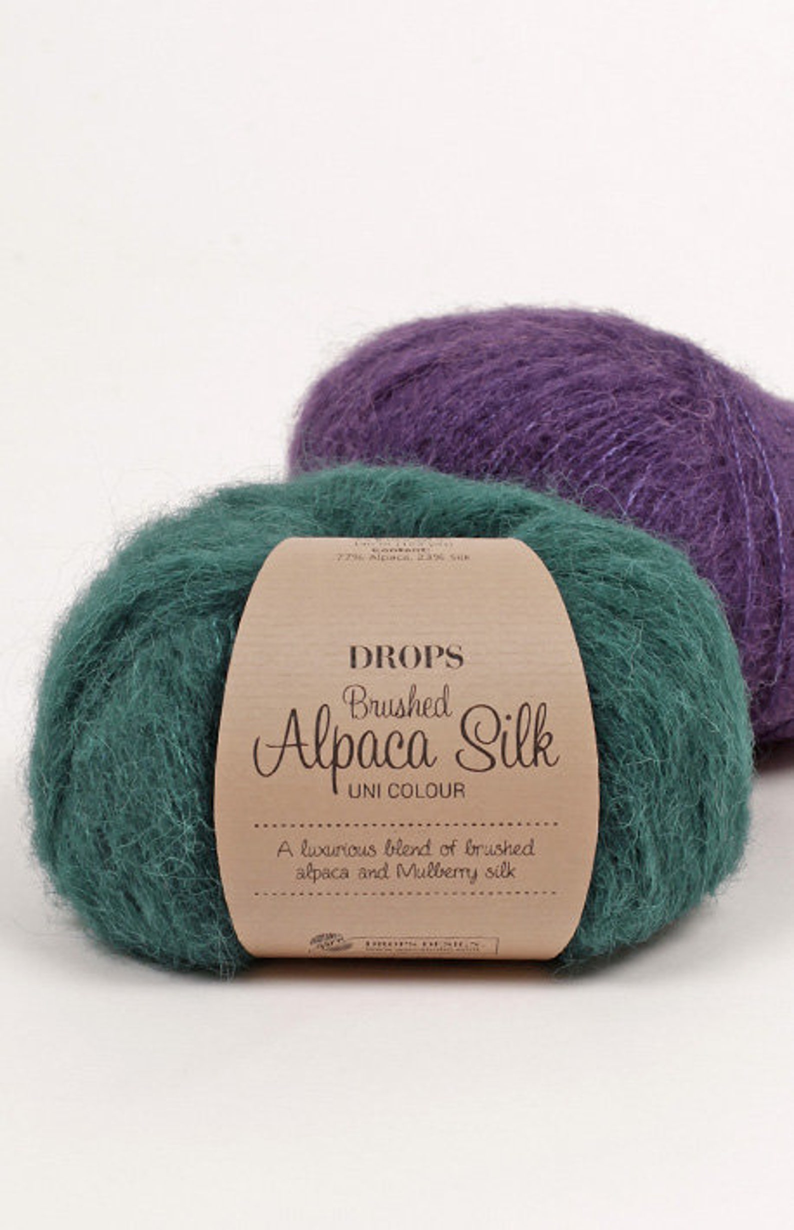DROPS Brushed Alpaca Silk Yarn Group C. 153yds/140m 0.9oz/25g. Etsy