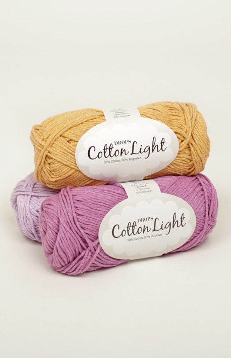 DROPS Cotton Light Yarn Group B. Mix of Cotton and Polyester Etsy