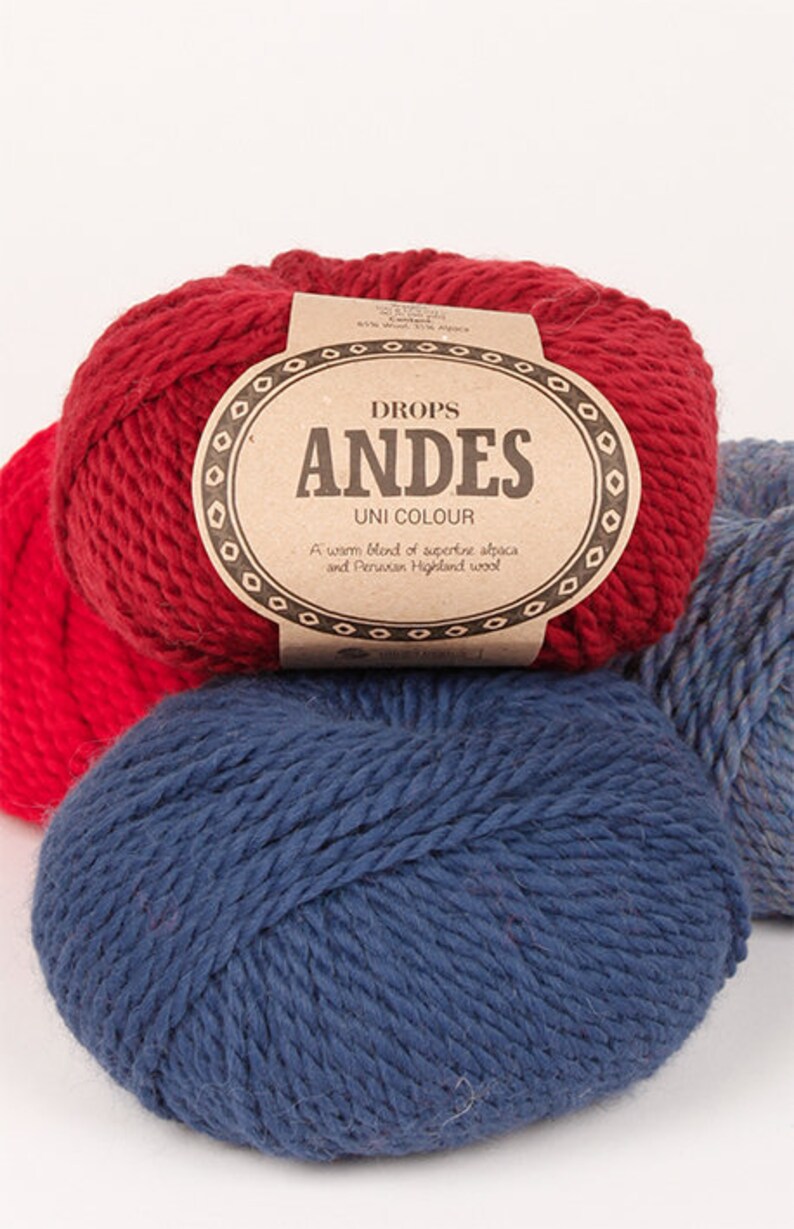 Drops Andes Yarn 98yds/90m 3.5oz/100g Group E. Soft and Chunky Etsy