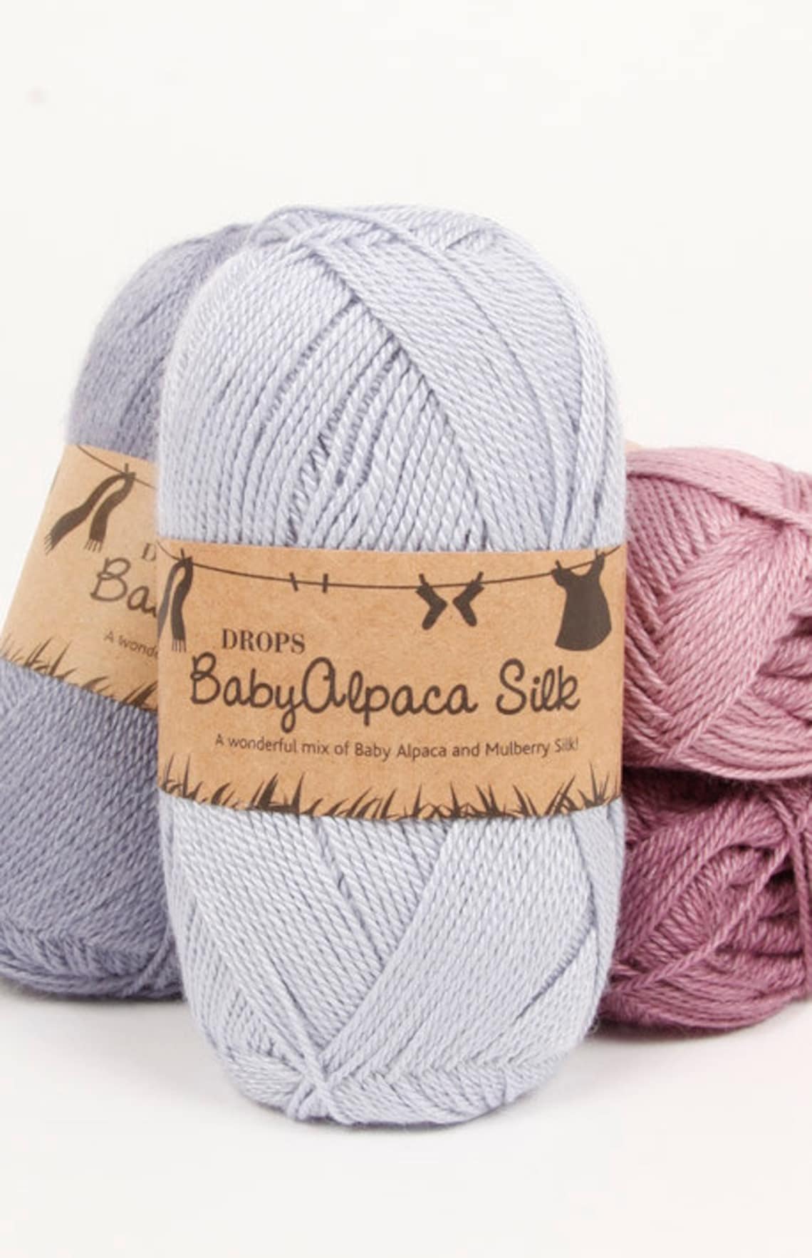 DROPS Baby Alpaca Silk Yarn 183yds/167m 1.8oz/50g Group A. Etsy