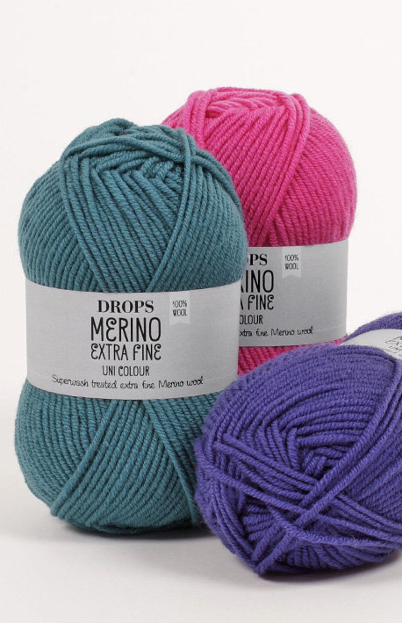 Drops Merino Extra Fine Yarn 115yds/105m 1.8oz/50g Group B. Etsy
