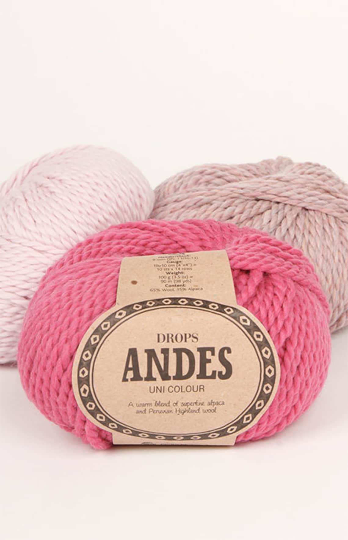 Drops Andes Yarn 98yds/90m 3.5oz/100g Group E. Soft and Chunky Etsy