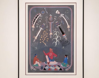 The Story Teller by Harrison Begay Signed Numbered Print Navajo Art