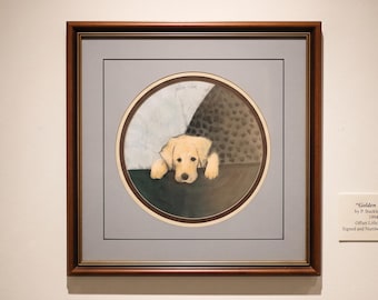 P. Buckley Moss "Golden Love" Signed Limited Lithograph Golden Retriever Dog Art Print