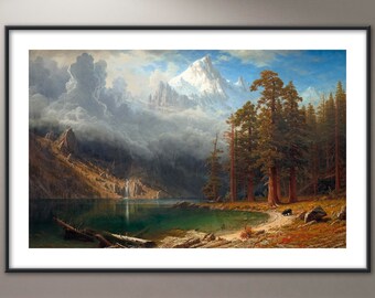 Mount Corcoran: Albert Bierstadt Fine Art Print with Optional Wood Frame