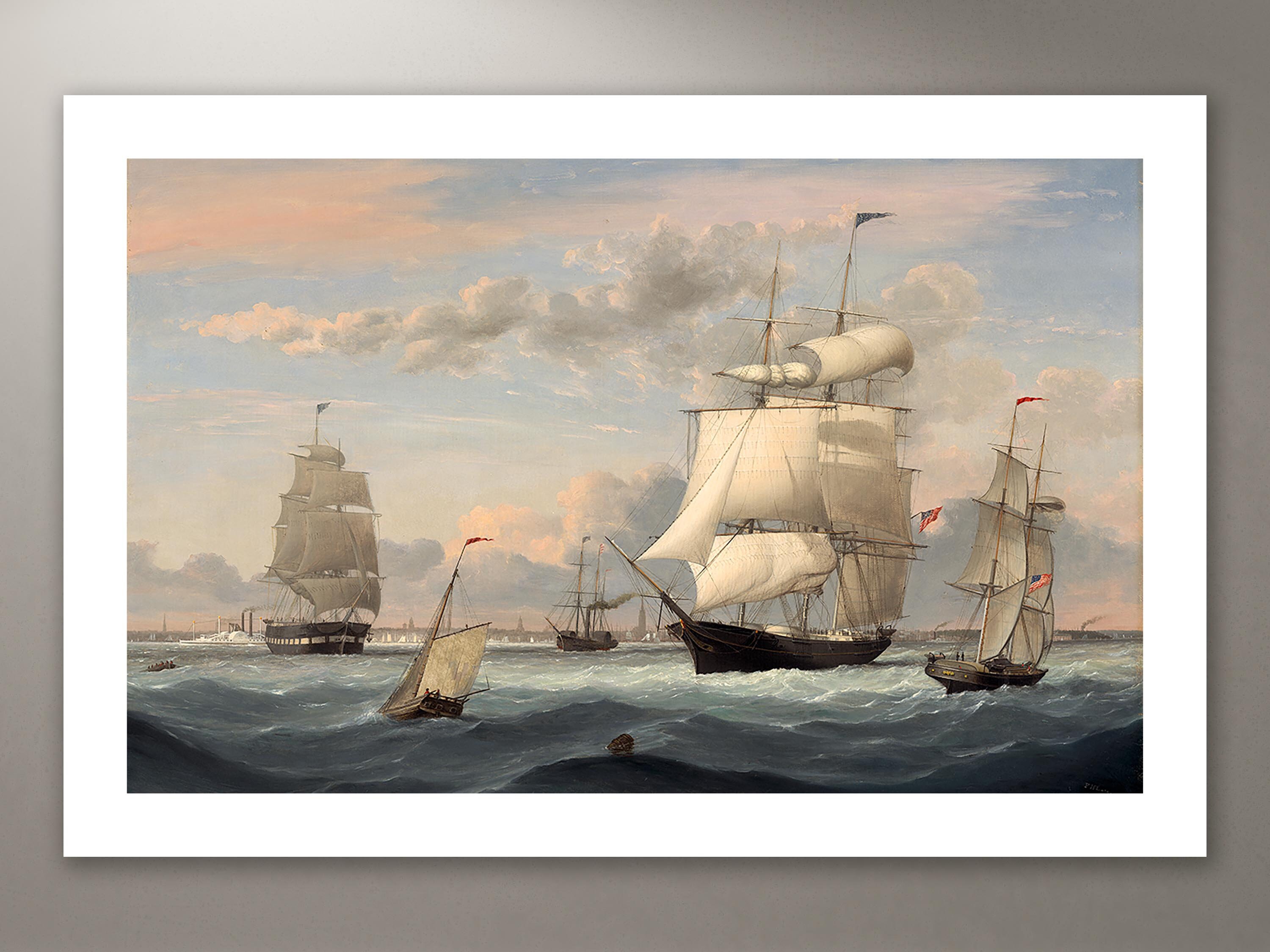 Harry Jenkins （ハリージェンキンス）ヨットレース　アート写真 New York Harbor: Fitz Henry Lane Fine Art Print With Optional Wood