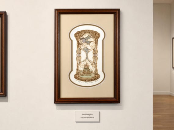 Alice Villanueva Scott Hand-Colored Etching “The Hourglass” Signed Limited