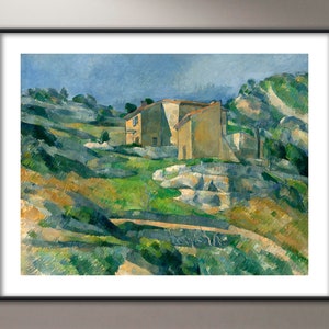 Houses in Provence - The Riaux Valley near L&#39;Estaque: Paul Cézanne Fine Art Print with Optional Wood Frame