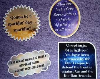 WHOSAIDTHAT Stickers-Set of 4 The Last Starfighter Stickers - Big Savings - Great Stocking Stuffers! Hydro flasks, Laptops