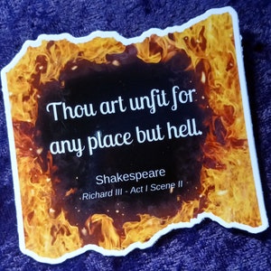 WHOSAIDTHAT Shakespeare Stickers Set of 6 Romeo & Juliet, Merchant of Venice, Hamlet, Twelfth Night, Richard III water bottles, laptops image 2