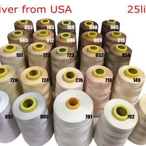 1 Spool of SEWING THREAD 100% Polyester STRONG - Choose Black or White - Spool has  4000  yards14th roll and 15th roll