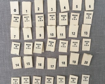 Number Tags, Clothing Size Labels, Mixed Size Label, Cotton Size Tags, Screen Printing Labels, Fabric Labels, Sewing Labels