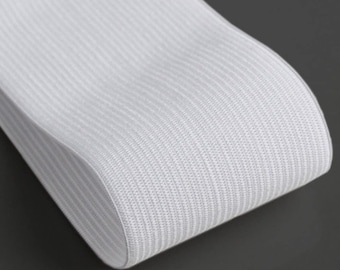 3" Extra Wide white Super Wide Knit white Stretch Elastic Band ,Waistband Elastic By Yard