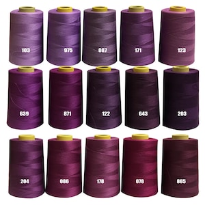 Purple Thread. Sew All Polyester Thread Spool. Filament 40s/2. Purple 100% Polyester Thread. 4000 Yards