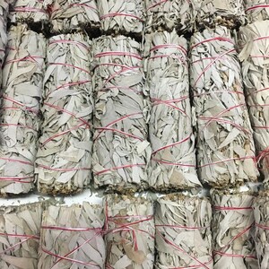 California White 6 inch Sage Smudge Bundles Bulk for Smudging, Cleansing, Negativity Clearing, House Cleansing,