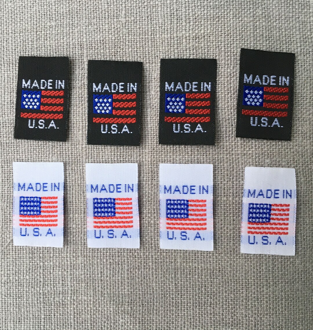 American Flag Woven Label / Made in USA Flag / Sewing Label Tag / Made
