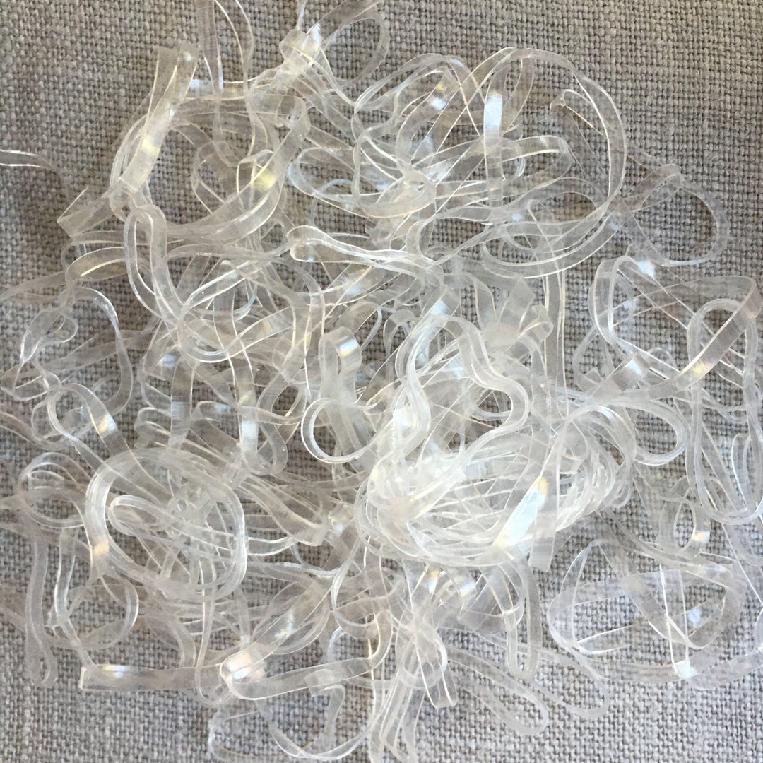 Pack of 100 Black and Clear Elastic Hair Bands for Girls Mini Soft
