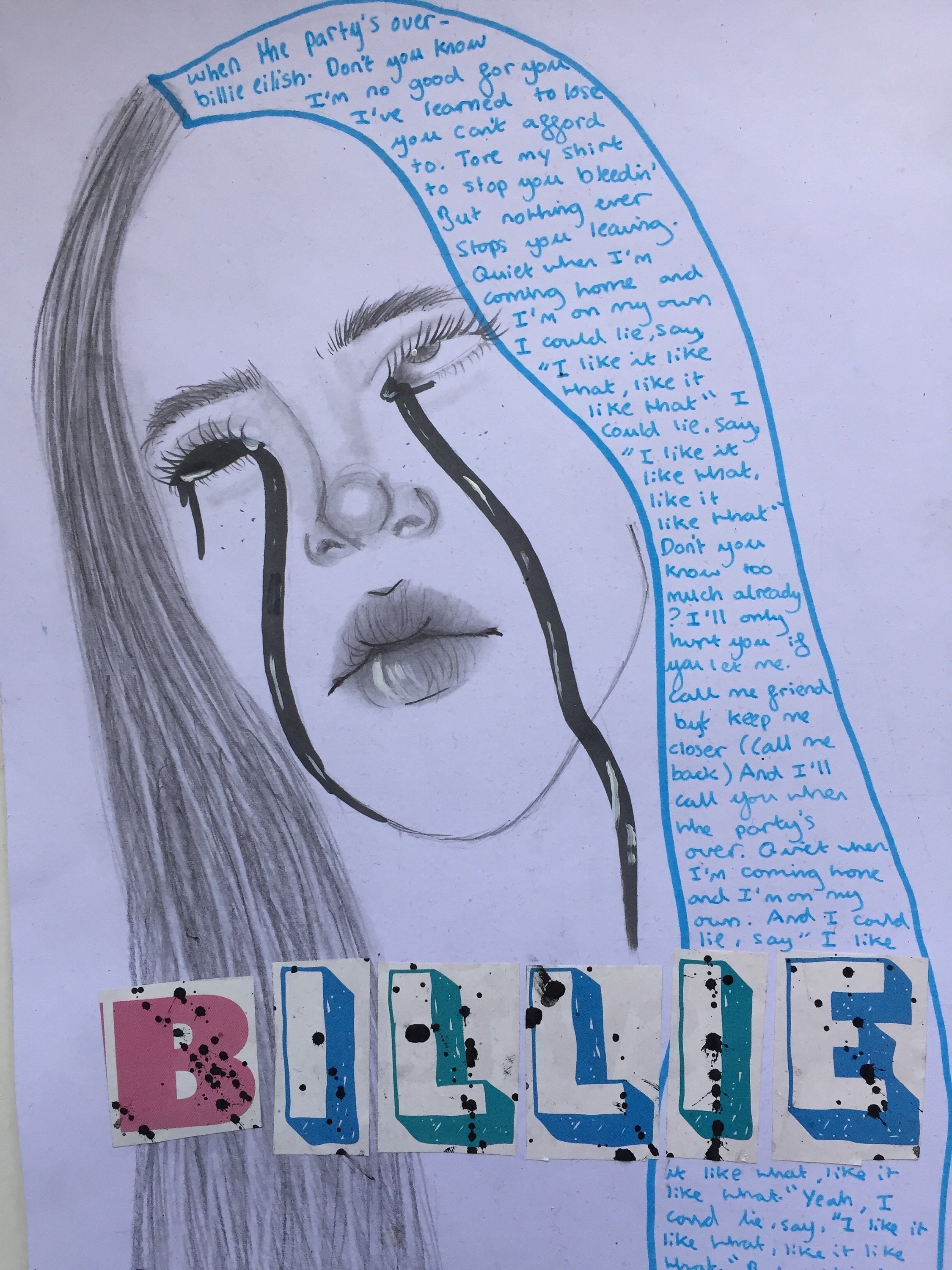 Billie Eilish Handmade Art Portrait When We All Fall Asleep - Etsy Sweden