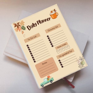 Printable Fall themed one page daily planner| Digital one page to do list| Grocery planner| Day tracker