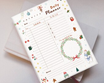 Lista digital de tareas de una página / Planificador diario imprimible de una página / Rastreador de días / Planificador temático de Navidad / Horario digital