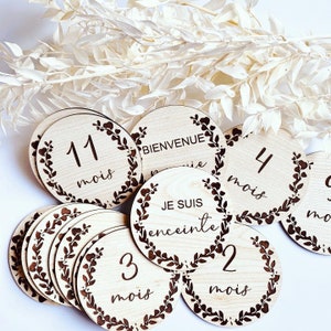 Cartes étapes bébé, carte annonce naissance, carte florale, disque naissance mensuel bébé, cadeau de naissance original, cadeau future maman