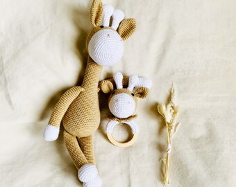Giraffe cuddly toy, baby cuddly toy, crochet cuddly toy, baby toy, amigurumi, birth gift, birth box, birth list